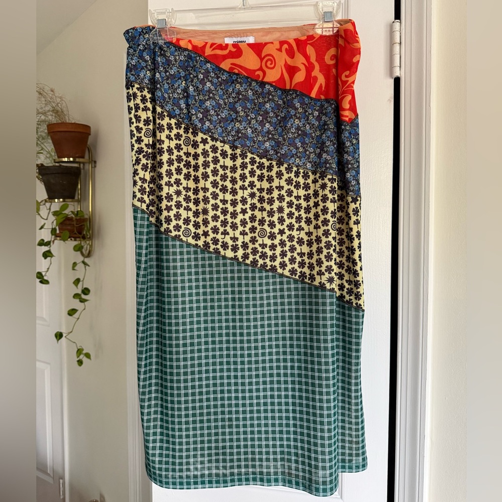 SOLD NOT FOR SALE Miaou Moni Midi Skirt Paloma Elsesser Collab Printed Rare - Picture 2 of 9